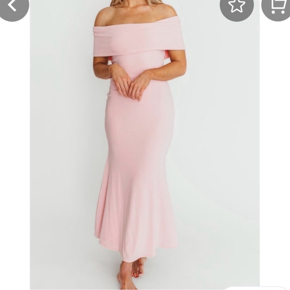 Monroe midi dress in dusty pink- bump friendly